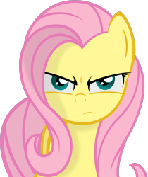 Size: 3000x3570 | Tagged: safe, artist:godoffury, fluttershy, pegasus, pony, serious face, simple background, solo, transparent background, vector