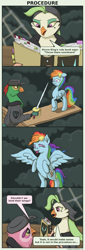 Size: 1116x3300 | Tagged: safe, artist:frenkieart, derpibooru import, captain celaeno, lix spittle, mullet (character), rainbow dash, pegasus, pony, my little pony: the movie, book, comic, eyes closed, parrot pirates, pirate, plank, storm king's messenger outfit, sword, tongue out, weapon