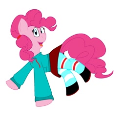 Size: 1462x1424 | Tagged: safe, artist:parodymaster101, pinkie pie, earth pony, pony, clothes, cosplay, costume, solo, vanellope von schweetz, wreck-it ralph