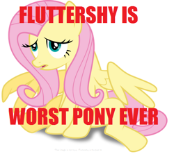 Size: 534x496 | Tagged: safe, fluttershy, pegasus, pony, background pony strikes again, frown, op is a cuck, op is trying to start shit, open mouth, sad, simple background, sitting, solo, spread wings, white background, worst pony