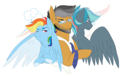 Size: 1024x640 | Tagged: safe, artist:curiouskeys, derpibooru import, quibble pants, rainbow dash, oc, oc:jibber jabber, pegasus, pony, female, male, offspring, parent:quibble pants, parent:rainbow dash, parents:quibbledash, quibbledash, shipping, simple background, straight, transparent background