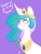 Size: 500x650 | Tagged: safe, artist:lolopan, princess celestia, alicorn, pony, lip bite, looking at you, smiling, solo, to the moon, trollestia