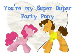 Size: 1033x773 | Tagged: safe, artist:drawntildawn, cheese sandwich, pinkie pie, earth pony, pony, cheesepie, female, heart, hearts and hooves day, male, shipping, straight, valentine, valentine's day