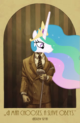 Size: 488x750 | Tagged: safe, princess celestia, alicorn, pony, andrew ryan, bioshock, female, tyrant celestia