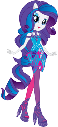 Size: 3716x8134 | Tagged: safe, artist:sugar-loop, rarity, equestria girls, rainbow rocks, absurd resolution, alternative cutie mark placement, box art, female, high heels, lipstick, makeup, ponied up, pony ears, rainbow rocks outfit, simple background, solo, transparent background, vector