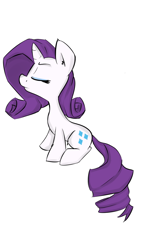 Size: 700x1200 | Tagged: safe, artist:macheteponies, part of a set, rarity, pony, unicorn, atryl-ish, eyes closed, simple background, sitting, solo