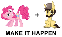 Size: 813x480 | Tagged: safe, pinkie pie, earth pony, pony, exploitable meme, jontron, make it happen, meme, ponified, shipping, text