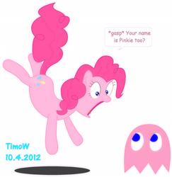 Size: 2412x2479 | Tagged: safe, artist:timow, pinkie pie, earth pony, pony, g4, crossover, funny, gasp, pac-man