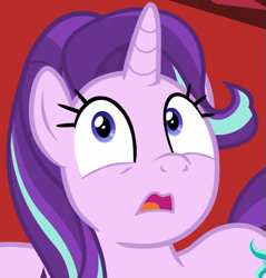Size: 771x808 | Tagged: safe, screencap, starlight glimmer, unicorn, a royal problem, cropped, faic, female, reaction image, shocked, solo
