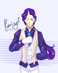 Size: 800x1000 | Tagged: safe, artist:konnosatsuki, elusive, rarity, human, humanized, rule 63, solo