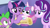 Size: 1280x720 | Tagged: safe, screencap, princess flurry heart, spike, starlight glimmer, twilight sparkle, twilight sparkle (alicorn), alicorn, dragon, pony, the times they are a changeling, baby, baby pony, carriage, cute, dawwww, diaper, flurrybetes, foal, magic, smiling