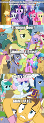 Size: 640x1778 | Tagged: safe, derpibooru import, edit, edited screencap, screencap, applejack, atomic crystal, beta particle, bigger jim, blues, caramel, daisy, dandy dispatch, diamond cutter, dizzy twister, flower wishes, fluttershy, lavender bloom, neighls bohr, noteworthy, orange swirl, parasol, pearly stitch, pinkie pie, plunkett, rainbow dash, rainbowshine, rarity, roseluck, spring melody, sprinkle medley, sunshower raindrops, twilight sparkle, twilight sparkle (alicorn), written script, alicorn, earth pony, pegasus, pony, unicorn, fame and misfortune, image macro, mane six, meme, parody, the simpsons