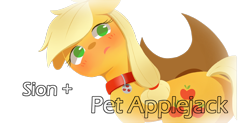 Size: 800x392 | Tagged: safe, artist:sion, applejack, earth pony, pony, ask pet applejack, female, mare, solo