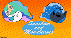 Size: 1280x690 | Tagged: safe, artist:captain64, princess celestia, princess luna, alicorn, pony, ask sunshine and moonbeams, blob, blob ponies, fanart, game grumps