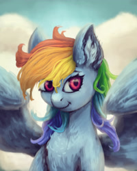 Size: 4000x5000 | Tagged: safe, artist:izolyzm, derpibooru import, rainbow dash, pegasus, pony, bust, portrait, solo