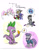 Size: 1275x1650 | Tagged: safe, artist:melissathehedgehog, discord, maud pie, peewee, princess celestia, smarty pants, spike, twilight sparkle, alicorn, dragon, pony, art dump, cewestia, chowder, cute, discute, dislestia, female, filly, male, maudabetes, peeweebetes, plushie, role reversal, shipping, straight, younger