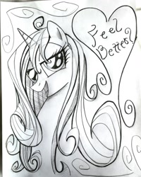 Size: 1784x2226 | Tagged: safe, artist:uminanimu, rarity, pony, unicorn, bust, grayscale, monochrome, portrait, solo