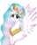 Size: 600x708 | Tagged: safe, artist:marshmallowwithchoco, princess celestia, alicorn, pony, crown, female, mare, solo, white coat, white wings, wings