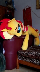 Size: 546x960 | Tagged: safe, artist:ec31314, sunset shimmer, pony, irl, life size, photo, plushie