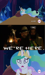 Size: 612x1024 | Tagged: safe, princess celestia, alicorn, pony, celestia's nightmare, exploitable meme, hub logo, meme, the wyatt family, wwe