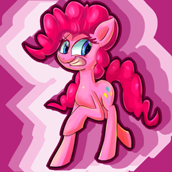 Size: 1000x1000 | Tagged: safe, artist:senx, pinkie pie, earth pony, pony, female, mare, smiling, solo, walking