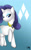 Size: 562x910 | Tagged: safe, artist:wings-dragon, rarity, pony, unicorn, element of generosity, raised hoof, smiling, solo