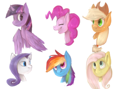 Size: 3232x2322 | Tagged: safe, artist:unilx, derpibooru import, applejack, fluttershy, pinkie pie, rainbow dash, rarity, twilight sparkle, twilight sparkle (alicorn), alicorn, earth pony, pegasus, pony, unicorn, female, mane six, mare