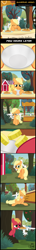 Size: 1185x8268 | Tagged: safe, artist:toxic-mario, applejack, big macintosh, earth pony, pony, apple fritter (food), bits, colt, comic, filly, food, male, stallion