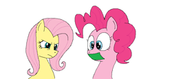 Size: 768x352 | Tagged: safe, artist:hyolark, fluttershy, pinkie pie, earth pony, pegasus, pony, angry, gag, tape, tape gag