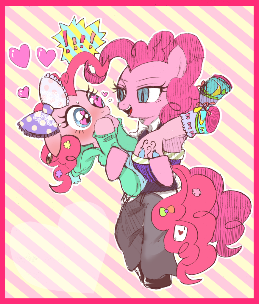 Safe Artist Momo Pinkie Pie Changeling Earth Pony Pony Clothes Cute Diapinkes