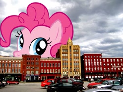 Size: 585x439 | Tagged: safe, pinkie pie, pony, cute, diapinkes, giant pony, highrise ponies, irl, photo, ponies in real life, soon, united states, vermont