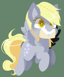 Size: 1125x1339 | Tagged: safe, artist:snow angel, derpy hooves, pegasus, pony, female, letter, mare, mouth hold, simple background, solo