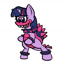 Size: 2400x2400 | Tagged: safe, artist:pembroke, derpibooru import, twilight sparkle, pony, bipedal, koopafied, koopalings, nintendo, solo, species swap, super mario bros.