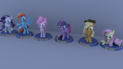 Size: 1920x1080 | Tagged: safe, artist:fireryd3r, derpibooru import, applejack, fluttershy, pinkie pie, rainbow dash, rarity, twilight sparkle, earth pony, pegasus, pony, unicorn, fallout equestria, 3d, book, fallout, fanfic, fanfic art, female, figurine, hat, hooves, horn, mane six, mare, maya, ministry mares, ministry mares statuette, soul jars, statue, text