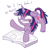 Size: 693x685 | Tagged: safe, artist:sion, derpibooru import, twilight sparkle, book, derp, solo, that pony sure does love books, twilight snapple