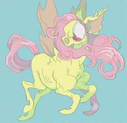 Size: 701x678 | Tagged: safe, artist:verticalart, fluttershy, bat pony, pony, bats!, flutterbat, race swap, solo