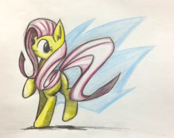 Size: 809x644 | Tagged: safe, artist:da-futaba, fluttershy, pegasus, pony, colored, pencil, plot, solo