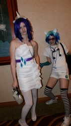 Size: 540x960 | Tagged: safe, dj pon-3, rarity, vinyl scratch, human, cosplay, irl, irl human, photo