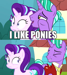 Size: 1800x2000 | Tagged: safe, edit, edited screencap, screencap, firelight, starlight glimmer, pony, the parent map, brony, captain obvious, firelight's confession, image macro, in-universe brony, meme
