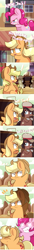 Size: 500x3646 | Tagged: safe, artist:php56, applejack, pinkie pie, earth pony, pony, ..., chibi, comic, glowing eyes, pinkie promise, taxi, this will end in tears and/or death, x eyes