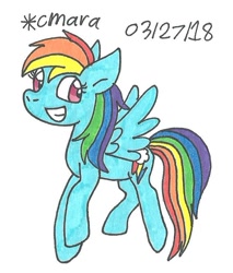 Size: 634x745 | Tagged: safe, artist:cmara, derpibooru import, rainbow dash, pegasus, pony, solo, traditional art