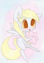 Size: 1075x1518 | Tagged: safe, artist:zokkili, derpy hooves, pegasus, pony, female, mare, muffin