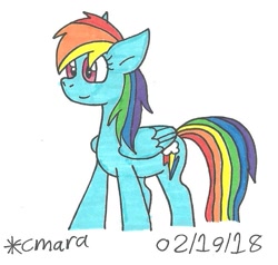 Size: 771x734 | Tagged: safe, artist:cmara, derpibooru import, rainbow dash, pegasus, pony, solo, traditional art