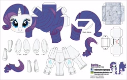 Size: 3304x2104 | Tagged: safe, artist:eljoeydesigns, rarity, pony, unicorn, belly button, blushing, papercraft