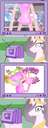 Size: 577x1542 | Tagged: safe, princess celestia, alicorn, pony, exploitable meme, meme, ms splosion man, obligatory pony, princess molestia, steam (software), tv meme, video game