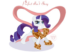 Size: 1000x742 | Tagged: safe, artist:nanook123, rarity, pony, unicorn, clothes, crossover, georgette, oliver and company, scarf, solo