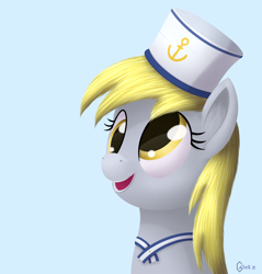 Size: 1280x1339 | Tagged: safe, artist:galekz, derpy hooves, pegasus, pony, female, hat, mare, solo