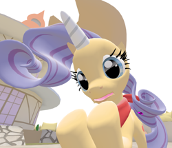 Size: 964x828 | Tagged: safe, artist:php74, applejack, rarity, 3d, female, frown, fusion, lesbian, open mouth, rarijack, shipping, source filmmaker, species swap, wat