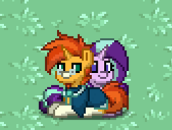 Size: 337x255 | Tagged: safe, starlight glimmer, sunburst, pony, couple, cute, female, game screencap, male, pony town, shipping, starburst, straight