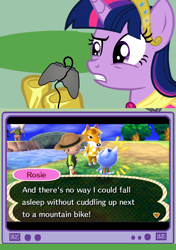 Size: 564x800 | Tagged: safe, derpibooru import, twilight sparkle, twilight sparkle (alicorn), alicorn, pony, animal crossing, exploitable meme, female, gamer twi, mare, tv meme, villager